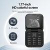 Mini Téléphone à Clapet i16 | Double SIM | Écran HD 1,77" | Compact, Léger et Élégant