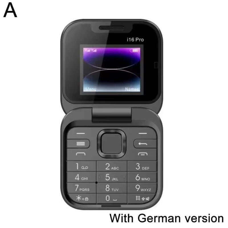 Mini Téléphone à Clapet i16 | Double SIM | Écran HD 1,77" | Compact, Léger et Élégant