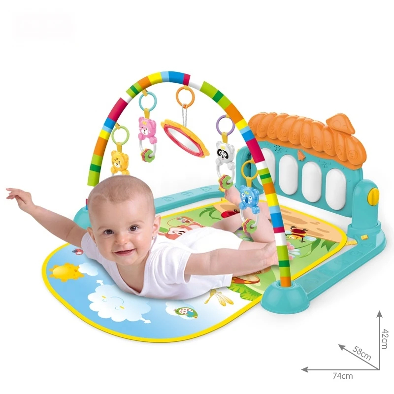 4 Tapis d'Éveil Musical Multifonction pour Bébé avec Arche de Jeux et Piano