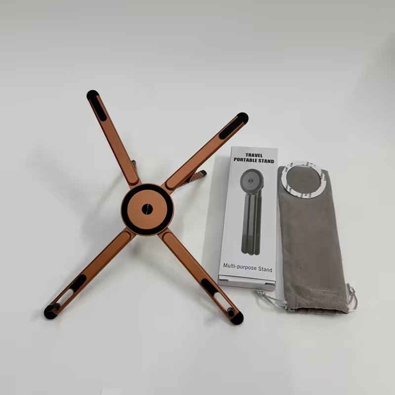 Support Multifonction Pliable 4-en-1 pour Smartphone, Tablette et Ordinateur Portable