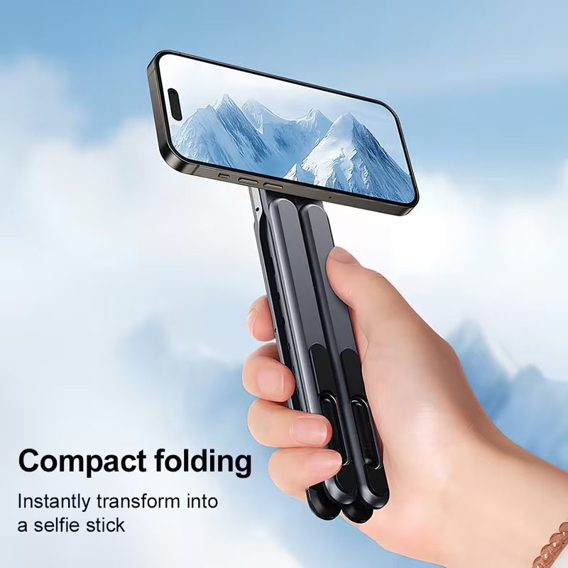 Support Multifonction Pliable 4-en-1 pour Smartphone, Tablette et Ordinateur Portable