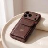 imgi_174_il_fullxfull.8226056743_72b6 Personalized Leather Case With Card Holder for iPhone 17 Pro, iPhone 16 15 14 13, Monogram Engraved Vegan Leather Phone cases, Gift idea