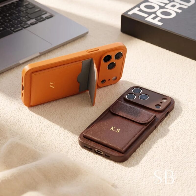 imgi_98_il_1588xN.8178122330_figv Personalized Leather Case With Card Holder for iPhone 17 Pro, iPhone 16 15 14 13, Monogram Engraved Vegan Leather Phone cases, Gift idea